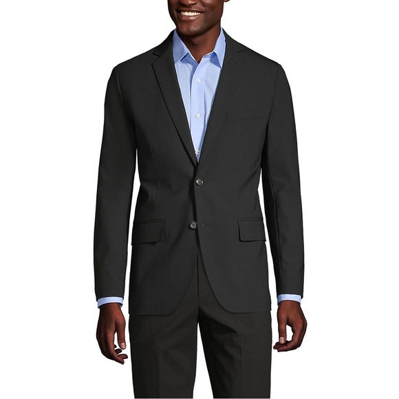 NWT Lands End Mens Washable Wool 2 Button Tailored Suit Jacket Size 38R Regular